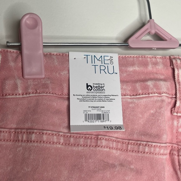 ☮️ 2/$30 NWT Plus Jeans straight leg cropped  acidwash pink size 16 - Picture 4 of 4